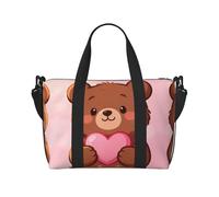 Bear Heart Love - Bolsa de viaje ligera para hombres y mujeres, bolsa de viaje impermeable para viajes de fin de semana al gimnasio