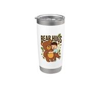 Bear Hugs Hug Fan Obsession Teddy Love Club Cita Niños Vaso térmico de acero inoxidable de doble pared