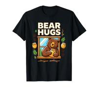 Bear Hugs Humor Cita Miel Abrazo Papá Mamá Bosque Amor Camiseta