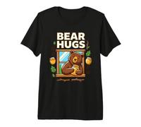 Bear Hugs Humor Cita Miel Abrazo Papá Mamá Bosque Amor Camiseta Premium