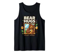 Bear Hugs Humor Cita Miel Abrazo Papá Mamá Bosque Amor Camiseta sin Mangas