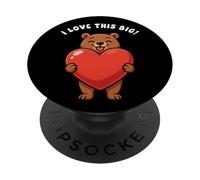 Bear I Love This Big Heart Día de San Valentín Niños Niñas Niños PopSockets PopGrip Adhesivo