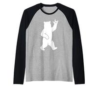 Bear I Love You Hand Lenguaje de señas Lindo ASL Día de San Valentín Camiseta Manga Raglan