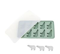 Bear Ice Cubes Mold, Lindo Polar Bear, Silicona Tray with Lid Flexible Kitchen Tool for Making Ice Candy Chocolate Fruit Shapes, Great for Coffee Whiskey Party and Camping