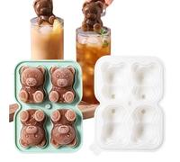 Bear Ice Tray - Silicone Freezer Mold Container, Food Grade Maker for Hosting, Cute Ice Tool, Kitchen Drink Accessory with Easy Release Flexible Base, Beverage Cooling Tool for Chilling and Serving