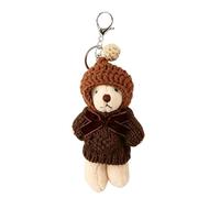 Bear Keychain - Adorable Fashion Backpack Ornaments, Bear Bag Charm, Cute Animal Keyring Pendative | Miniature Figurine Satchel Accessory Lovely Car Keyfob Token Stylish Decoration Clasp for Purse