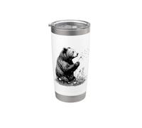 Bear Lovers Soplando Diente De León Naturaleza Cottagecore Gráfico Vaso térmico de acero inoxidable de doble pared