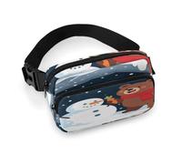 Bear Making A Snowman - Riñonera para mujer, impermeable, ajustable, riñonera, bolsa cruzada casual para correr, entrenamiento, senderismo, viajes