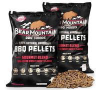 Bear Mountain - Bolsa de 20 libras de pellets para ahumar barbacoas, mezcla gourmet ahumada de madera dura de baja humedad, para asar al aire última intervensión, paquete de 2