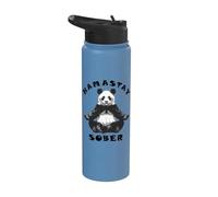 Bear Namastay Sober Recovery Apoyo Sobriedad Mediación Stainless Steel Insulated Water Bottle