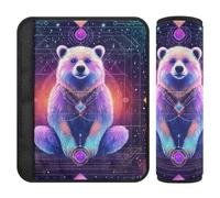 Bear Neon Mystery Tarot Cards - Paquete de 2 fundas para cinturón de seguridad, más comodidad de conducción para SUV, funda para cinturón de carro