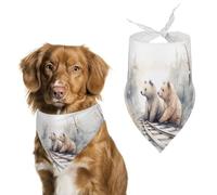 Bear on Train Tracks - Bandana para perro, lavable y ajustable, bufanda triangular transpirable para mascotas pequeñas, medianas y grandes, bonito accesorio de moda para mascotas