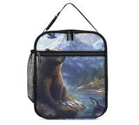 Bear Otter Mountain Forests - Lonchera para hombres y mujeres, bolsas de almuerzo aisladas, portátil, para el trabajo, picnic