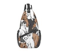 Bear Panda Sling Bag, Chest Bag Daypack, Crossbody Sling Mochila para Viajes, Deportes, Correr, Senderismo