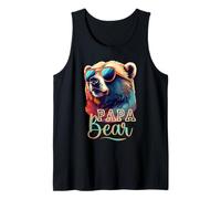 Bear Pappa Cool Grizzly Bear con Gafas de Sol Día del Padre Camiseta sin Mangas