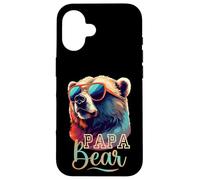 Bear Pappa Cool Grizzly Bear con Gafas de Sol Día del Padre Carcasa para iPhone 16
