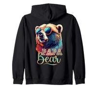 Bear Pappa Cool Grizzly Bear con Gafas de Sol Día del Padre Sudadera con Capucha