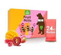 BEAR Paquete Variado de Rollitos de Frutas | Ingredientes 100% Naturales | Sin Azúcar Añadido | Snacks Saludables | 24 Sobres de 20g | 480g