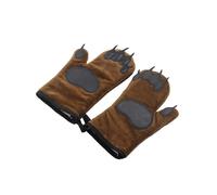Bear Paw Oven Gloves Insulated Silicone Anti-Scalding Gloves Oven Mitts Kitchen Tool for Baking Christmas Or Everyday Cooking Gloves 30X16CM, 1SetBrow
