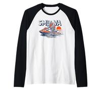 Bear & Personal Watercraft Smith Mountain Lake Virginia SML Camiseta Manga Raglan