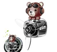 Bear Pilot Car Air Freshener, Cartoon Bear Airplane Car Vent Diffuser, Long-Lasting Perfume Fragrance, 2.16 x1.96x3.14inch Aromatherapy Ornament, Automotive Refreshing Purifier