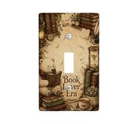 Bear - Placa de cubierta para interruptor de luz, diseño vintage de libros rústicos estilo reloj de arena, color marrón, plástico, tamaño estándar, para decoración de nuevo apartamento, hogar