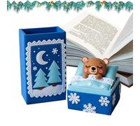 Bear Plush Toy - Sleeping Bear Pulling A Box, Small Soft Cute Animal Toy Doll, Stuffed Dolls In Box | Cuddly Stuffed Animals Toys For Christmas Birthday Graduation Valentine's Day Baby Shower