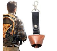 Bear Protection Bell - Campana de seguridad para camping, dispositivo de miedo de cuerno de aire, accesorio de senderismo con hebilla de piel sintética, equipo de supervivencia retro para mochileros
