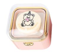 Bear Ring Box - Little Bear Rotating Cake Design, Reversible Jewelry Case with Plush Interior, Ideal for Wedding Engagement Birthday Party Special Occasion Photography Dinner Picnic Gift Presentation