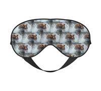 Bear Running - Máscara de ojos suave reversible para viajes, correa ajustable, opaca, sueño