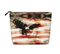 Bear Running - Neceser de una sola capa con estampado para mujer, adecuado para almacenamiento diario, viajes y viajes de negocios., Bandera de águila calva para veteranos, Talla única