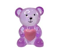 Bear Sculpture - Animal Carving, Large Resin Ornamentation for Home Placement, Decorative Figurine with Glistening Heart, Desk Accessory, Petite Model for Office Display, Shelf Accent & Bedroom Decor