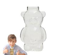 Bear Shaped 300 ml Drinking Cup Juice Bottle Coffee Tea Glass Mug Ergonomic Cute Anil Style Beverage For Milk Espresso Portable Reusable Drinkware Container Home Office Travel Use Clear Fun G