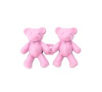 Bear Shaped Adjustable Jean Button 2 Set, Cute Waist Buckle Snap for Pants, No Sew Extender Replacement & Attacher Pins (Pink)