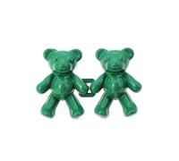 Bear Shaped Adjustable Jean Button 2 Set, Cute Waist Buckle Snap for Pants, No Sew Extender Replacement & Attacher Pins (Verde)