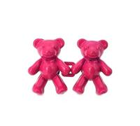 Bear Shaped Adjustable Jean Button 2 Set, Cute Waist Buckle Snap for Pants, No Sew Extender Replacement & Attacher Pins (Rosa)