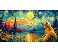 Bear-Shaped-Mountain-Landscape-Under-Full-Moon 1000 Piezas Puzzle Reciclado Juego Educativo desafiante para Adultos Regalo para Mujeres y Hombres 70x50/1000pcs