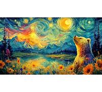Bear-Shaped-Mountain-Landscape-Under-Full-Moon Puzzle para Adultos y niños 1000 Piezas Juego Educativo Papel Reciclado Desafiante Actividad en casa 70x50/1000pcs