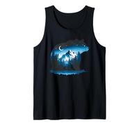 Bear Silhouette Night Landscape Montaña Naturaleza Fauna Camiseta sin Mangas