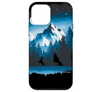 Bear Silhouette Night Landscape Montaña Naturaleza Fauna Carcasa para iPhone 12 mini