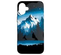 Bear Silhouette Night Landscape Montaña Naturaleza Fauna Carcasa para iPhone 16 Plus