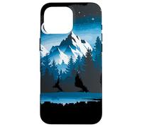 Bear Silhouette Night Landscape Montaña Naturaleza Fauna Carcasa para iPhone 16 Pro Max