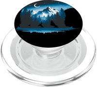 Bear Silhouette Night Landscape Montaña Naturaleza Fauna PopSockets PopGrip para MagSafe