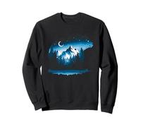 Bear Silhouette Night Landscape Montaña Naturaleza Fauna Sudadera