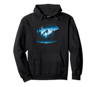 Bear Silhouette Night Landscape Montaña Naturaleza Fauna Sudadera con Capucha