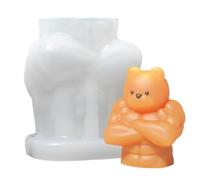 Bear Silicone Mold, 3D Muscle Bear Shaped Mould, Crafting Tool For Handmade Art, Resin, 1,93 x 1,5 x 2,36 pulgadas Candle Making, And Desktop Ornament Decor Supplies