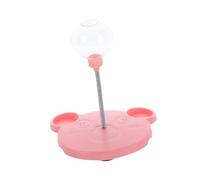 Bear Slow Feeder Toy Interactive Treat Ball Dispensador de alimentos para perros, gatos, cachorros, gatitos, ejercicio en interiores, rosa, oso rosa
