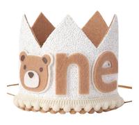 Bear - Sombrero de fiesta para cumpleaños de 1 año de edad, sombrero de fiesta para el primer cumpleaños -1er sombrero de cumpleaños para bebés con el tema -Photo - Apoyos de pie Olnament