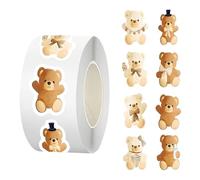 Bear Stickers - Decorative Decals, 500 Count Adhesive Components for Embellishment, Cartoon Image with Strong Backing, Personal Goods, Labeling Set for Kids, Family, Friends and Notebook Decoration