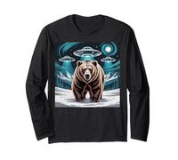 Bear Stuff Bears Jersey Selfie Alien OVNIs Weird Bear Lovers Manga Larga